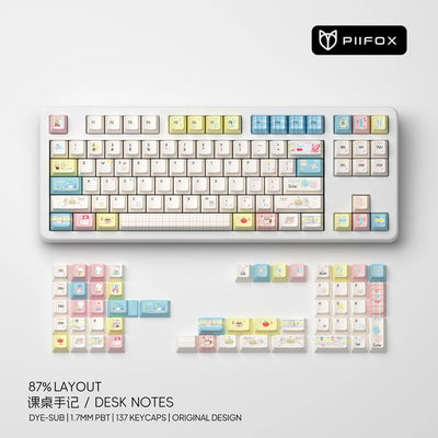 "Desk Notes" 1.7mm Ultra-Thick PBT Keycap Set (Cherry Profile / 137 Keys / 5-Sided Dye-Sub)