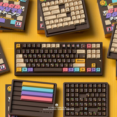 "Choco Donuts" R2 ABS Triple-Shot Keycap Set (by GLOVE x Domikey)