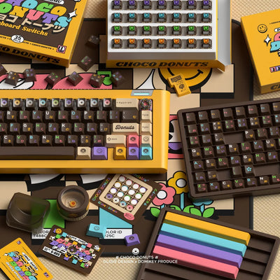"Choco Donuts" R2 ABS Triple-Shot Keycap Set (by GLOVE x Domikey)