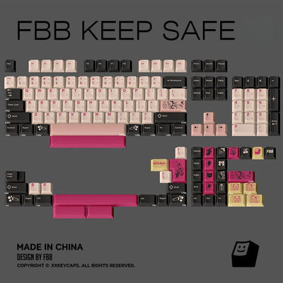 "Keep Safe R2" Biker Girl Cherry Profile PBT Dye-Sub Keycap Set (144 Keys)