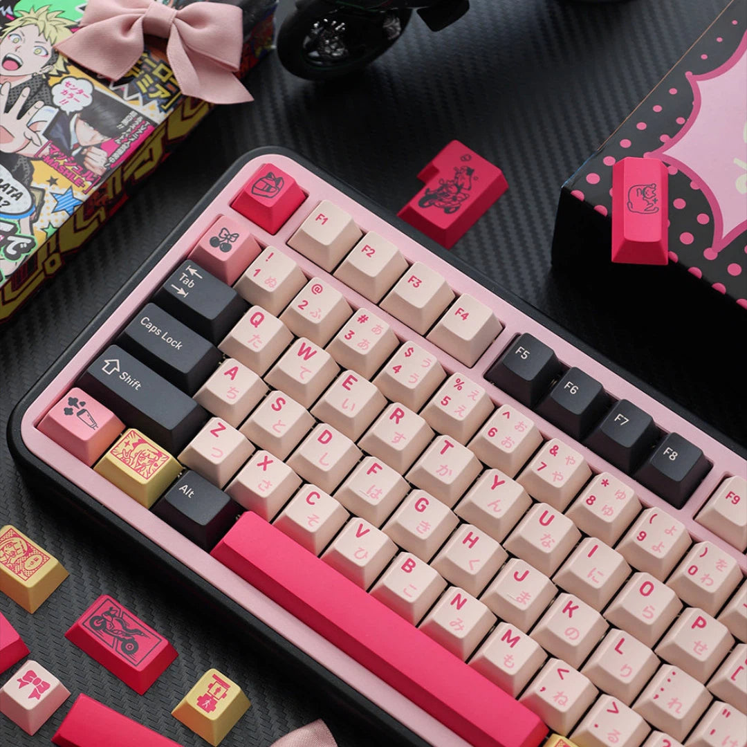 "Keep Safe R2" Biker Girl Cherry Profile PBT Dye-Sub Keycap Set (144 Keys)