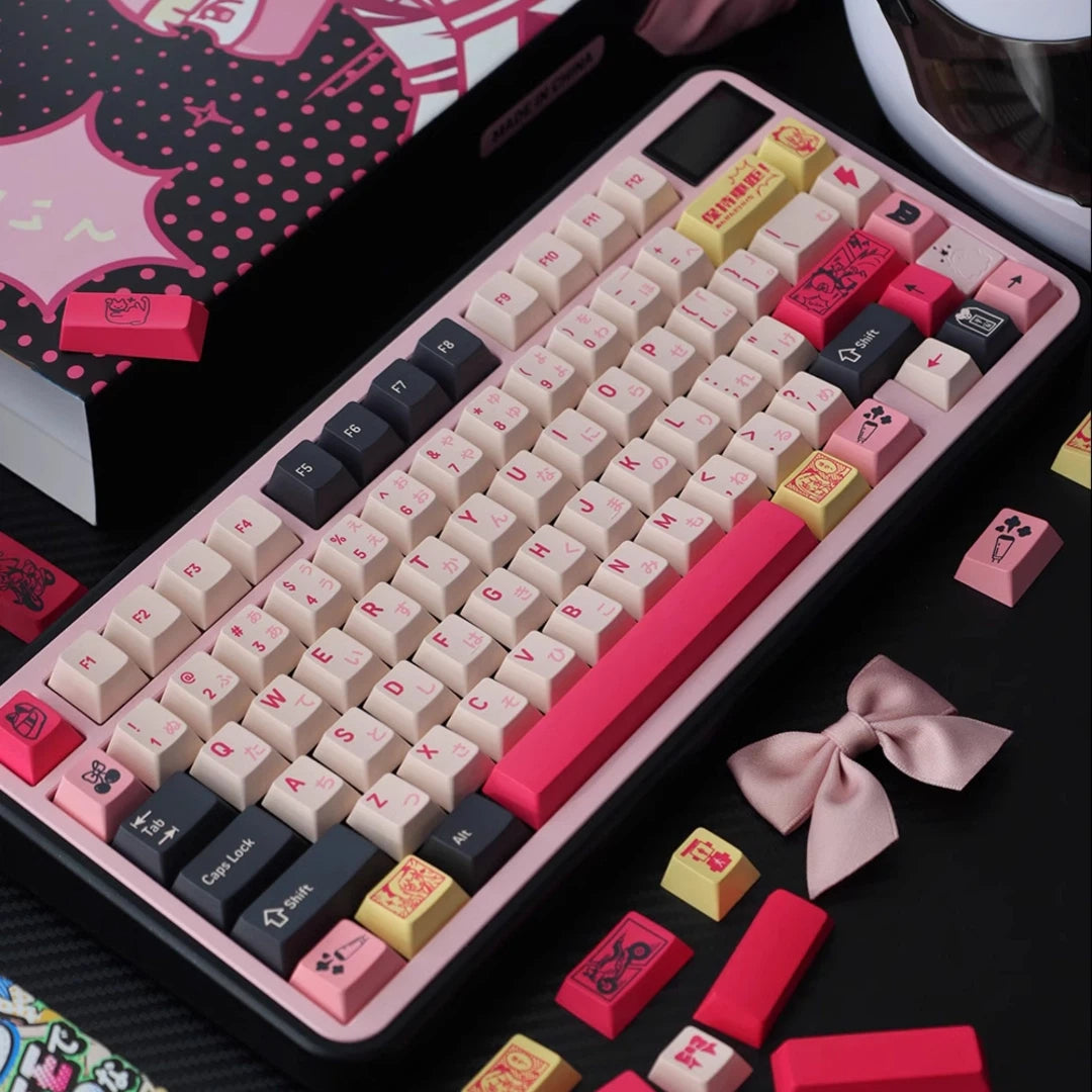 "Keep Safe R2" Biker Girl Cherry Profile PBT Dye-Sub Keycap Set (144 Keys)