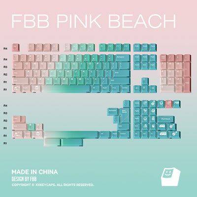 "Pink Beach" Gradient Cherry Profile 1.7mm PBT Keycap Set (145 Keys)