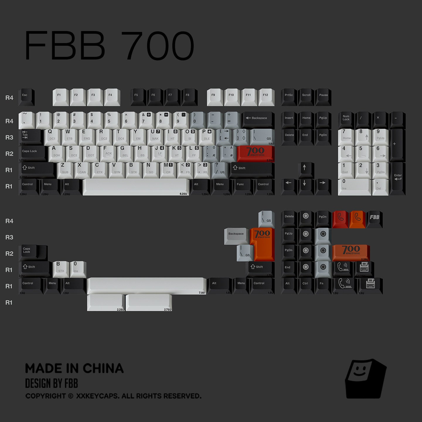 "Retro 700" Terminal PBT Dye-Sub Keycap Set (Original Design)