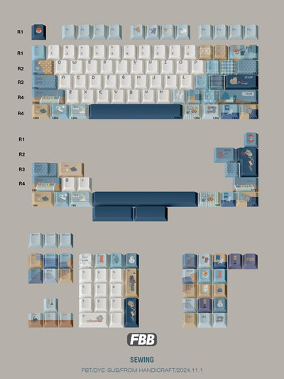 "Sewing" Handicraft Cherry Profile 1.7mm PBT Dye-Sub Keycap Set