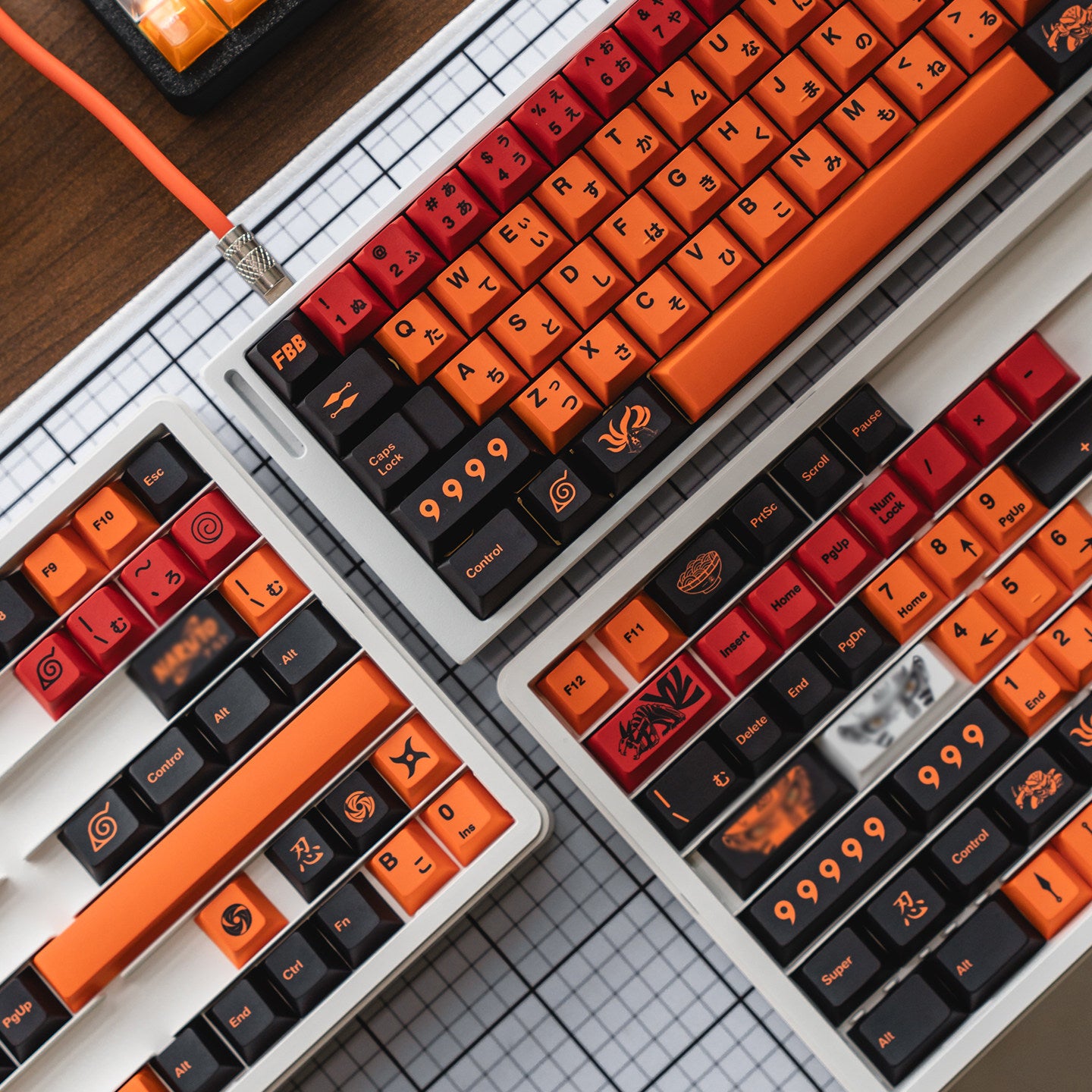 "Vortex Ninja" Japanese Sub-Legend Cherry Profile 1.7mm PBT Keycap Set (144 Keys)