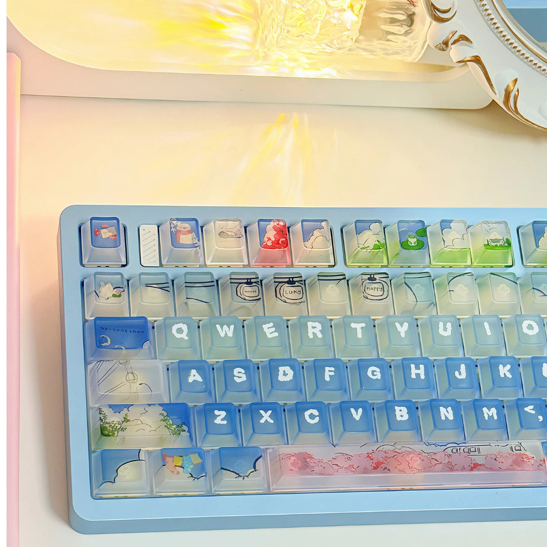 "Future Postcard" Frosted Translucent PC Keycap Set (Cherry Profile / 120 Keys)