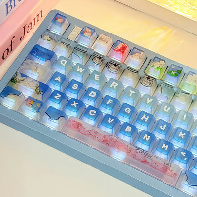 "Future Postcard" Frosted Translucent PC Keycap Set (Cherry Profile / 120 Keys)