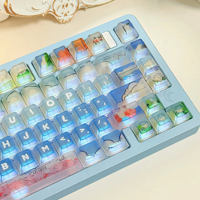 "Future Postcard" Frosted Translucent PC Keycap Set (Cherry Profile / 120 Keys)