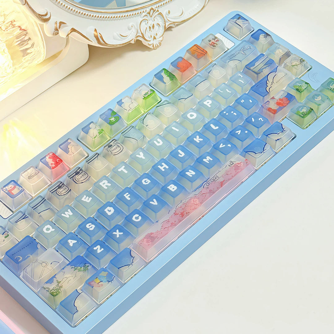 "Future Postcard" Frosted Translucent PC Keycap Set (Cherry Profile / 120 Keys)