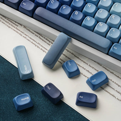 "Ocean Heart " Blue Gradient MOA Profile PBT Keycap Set