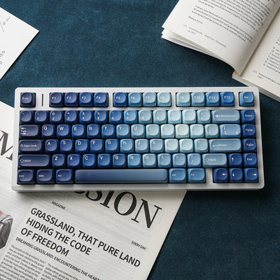 "Ocean Heart " Blue Gradient MOA Profile PBT Keycap Set