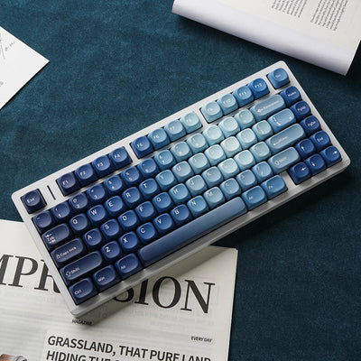 "Ocean Heart " Blue Gradient MOA Profile PBT Keycap Set