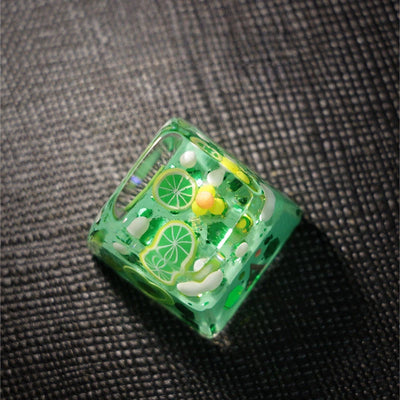 "Lime Soda" Translucent Resin SA Profile 1u Artisan Keycap