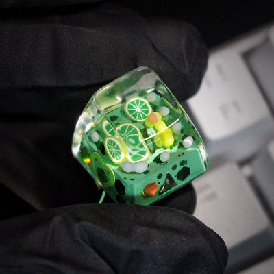 "Lime Soda" Translucent Resin SA Profile 1u Artisan Keycap
