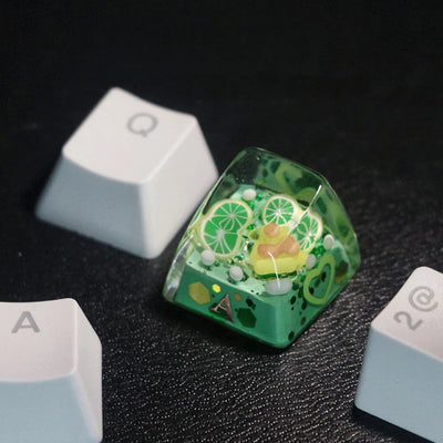 "Lime Soda" Translucent Resin SA Profile 1u Artisan Keycap