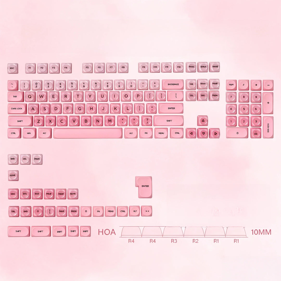 "Lipstick Palette" Translucent HOA Profile PBT & PC Keycap Set