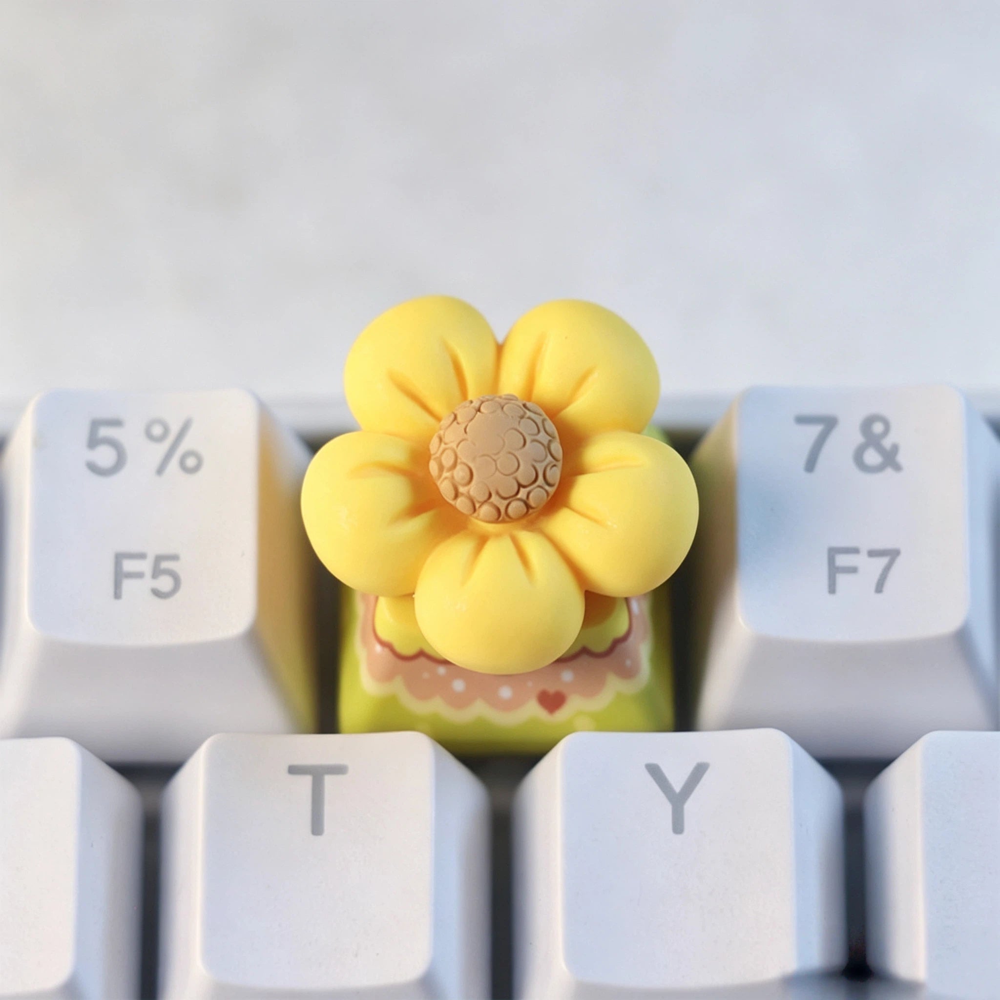 "Little Yellow Flower" 3D Artisan 1u Keycap