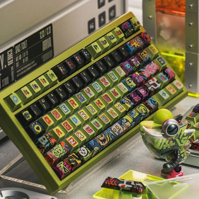 "Noise Graffiti" Metallic Lacquer PBT Keycap Set (Cherry Profile / 125 Keys / Mintcaps)