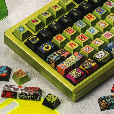"Noise Graffiti" Metallic Lacquer PBT Keycap Set (Cherry Profile / 125 Keys / Mintcaps)