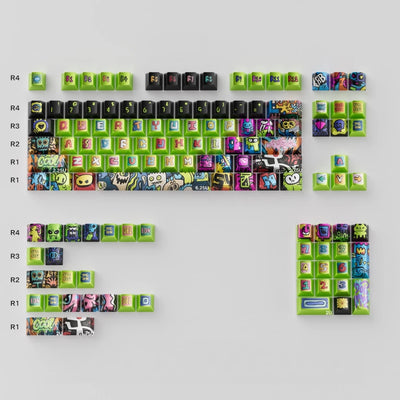"Noise Graffiti" Metallic Lacquer PBT Keycap Set (Cherry Profile / 125 Keys / Mintcaps)