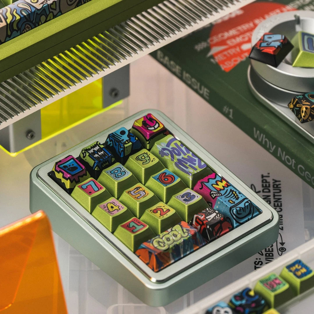 "Noise Graffiti" Metallic Lacquer PBT Keycap Set (Cherry Profile / 125 Keys / Mintcaps)
