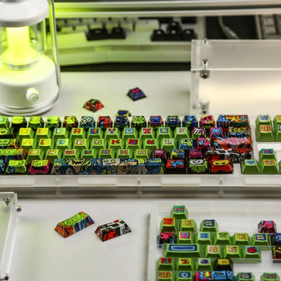 "Noise Graffiti" Metallic Lacquer PBT Keycap Set (Cherry Profile / 125 Keys / Mintcaps)