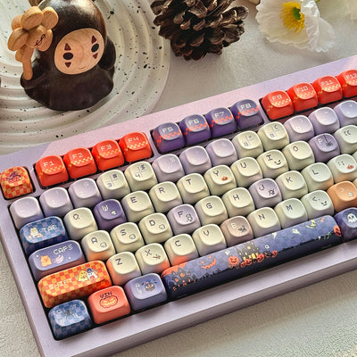 "Pixel Spooky" Pastel Halloween PBT Keycap Set (Cherry & MOA Profile / 120 Keys / 5-Sided Dye-Sub)