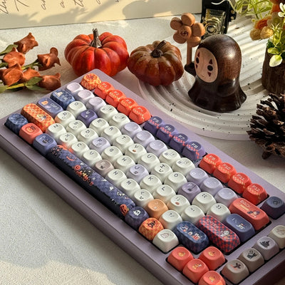 "Pixel Spooky" Pastel Halloween PBT Keycap Set (Cherry & MOA Profile / 120 Keys / 5-Sided Dye-Sub)