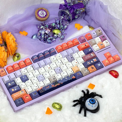 "Pixel Spooky" Pastel Halloween PBT Keycap Set (Cherry & MOA Profile / 120 Keys / 5-Sided Dye-Sub)