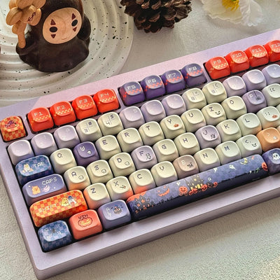 "Pixel Spooky" Pastel Halloween PBT Keycap Set (Cherry & MOA Profile / 120 Keys / 5-Sided Dye-Sub)