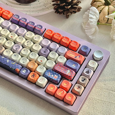 "Pixel Spooky" Pastel Halloween PBT Keycap Set (Cherry & MOA Profile / 120 Keys / 5-Sided Dye-Sub)