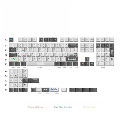 "PixelGo" Retro Console PBT Keycap Set (Cherry Profile)