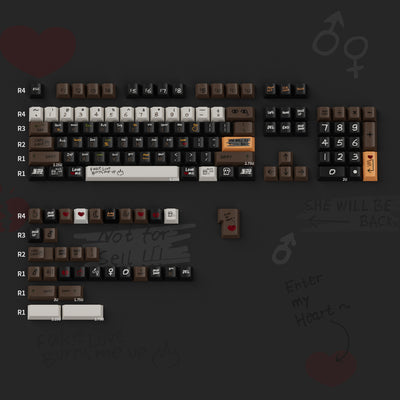 "Retro Love Story" Cherry Profile PBT Keycap Set