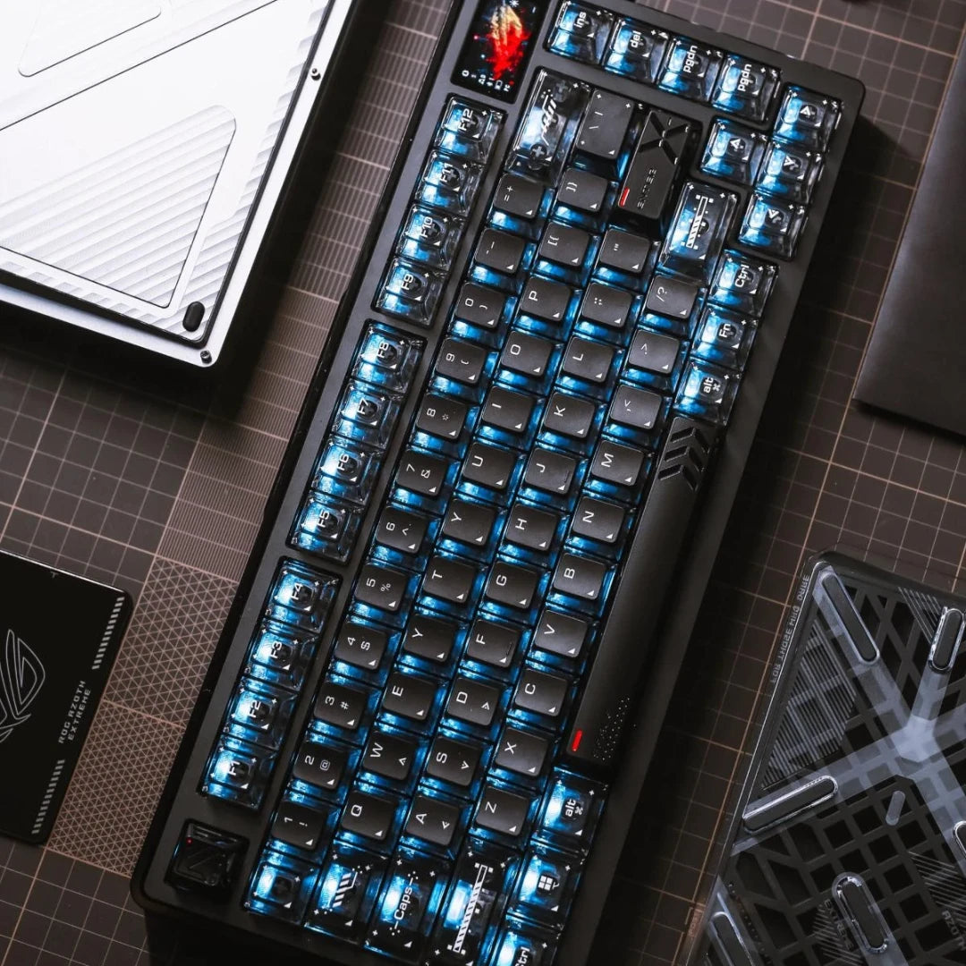 "Shadow Clear 2.0" Cherry Profile PBT+PC Hybrid Shine-Through Keycap Set (123 Keys)