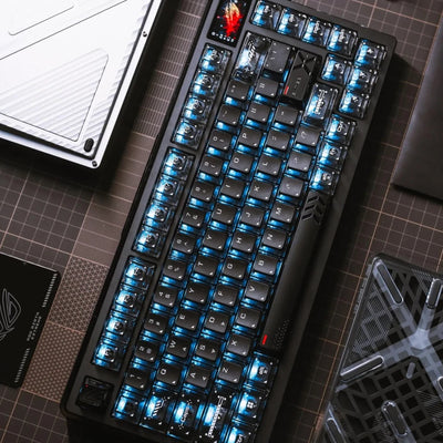 "Shadow Clear 2.0" Cherry Profile PBT+PC Hybrid Shine-Through Keycap Set (123 Keys)