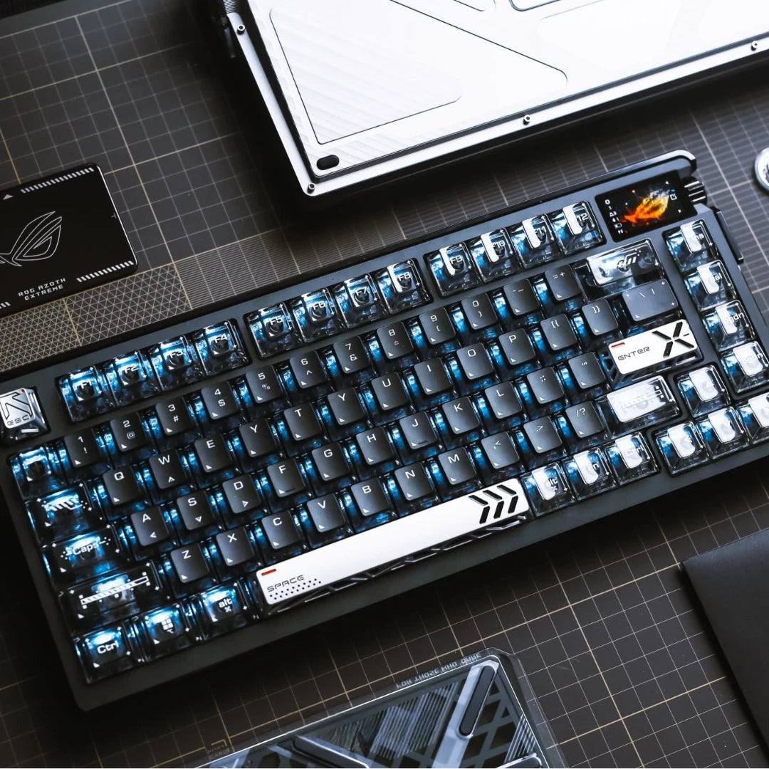 "Shadow Clear 2.0" Cherry Profile PBT+PC Hybrid Shine-Through Keycap Set (123 Keys)