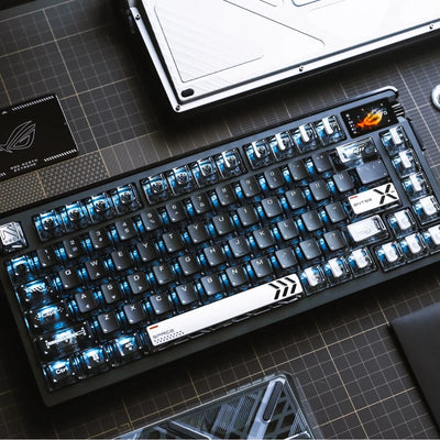 "Shadow Clear 2.0" Cherry Profile PBT+PC Hybrid Shine-Through Keycap Set (123 Keys)