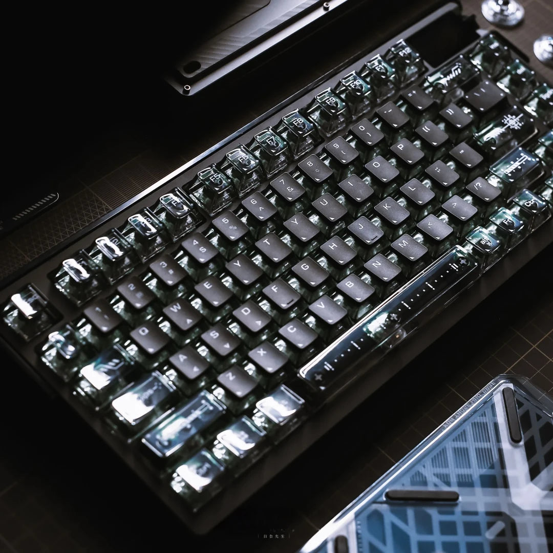 "Shadow Clear 2.0" Cherry Profile PBT+PC Hybrid Shine-Through Keycap Set (123 Keys)