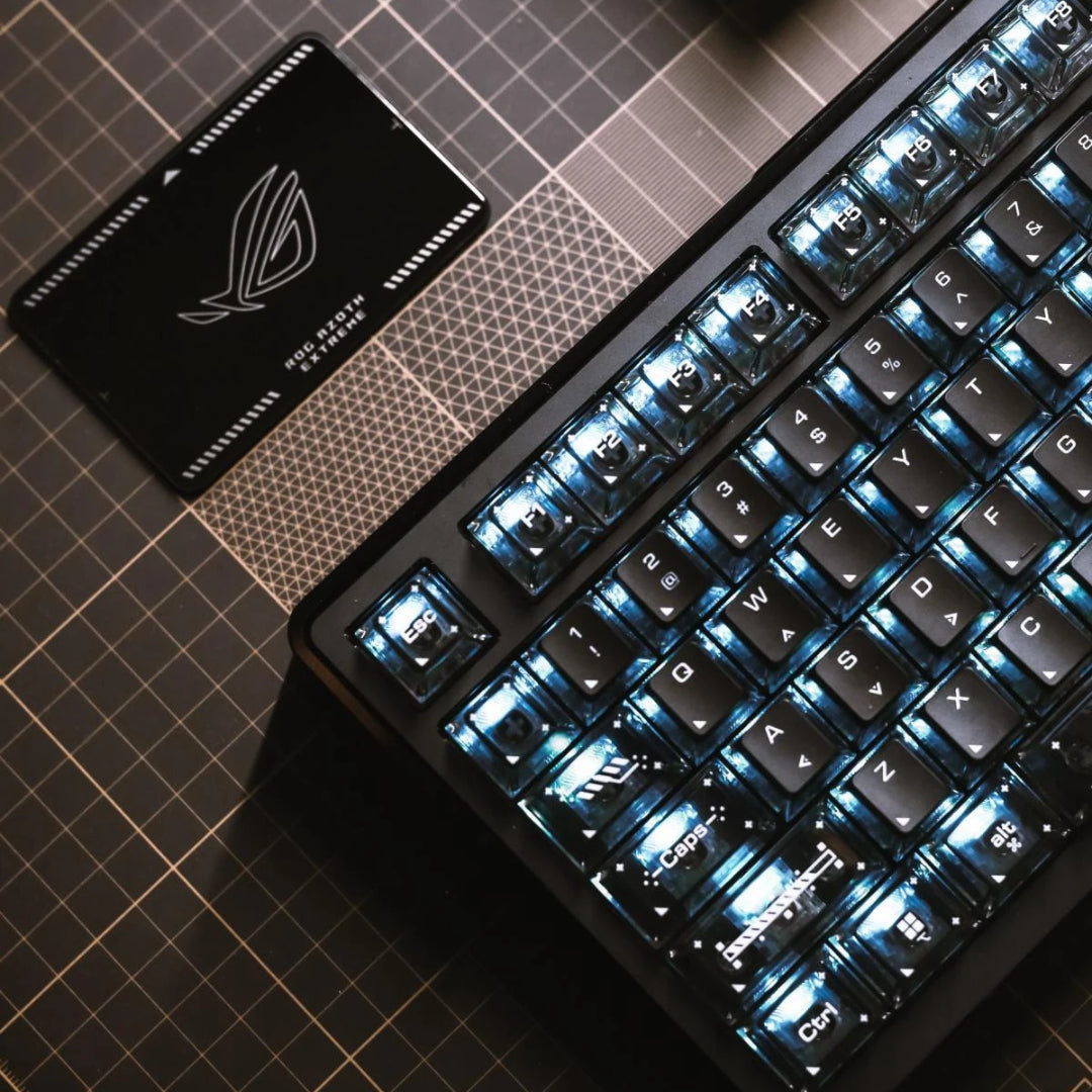 "Shadow Clear 2.0" Cherry Profile PBT+PC Hybrid Shine-Through Keycap Set (123 Keys)