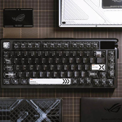 "Shadow Clear 2.0" Cherry Profile PBT+PC Hybrid Shine-Through Keycap Set (123 Keys)