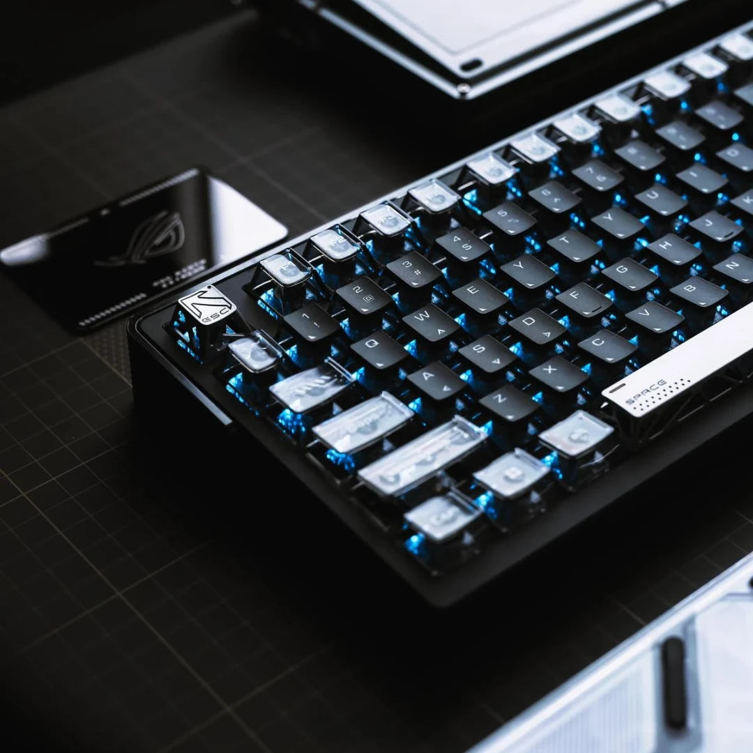 "Shadow Clear 2.0" Cherry Profile PBT+PC Hybrid Shine-Through Keycap Set (123 Keys)