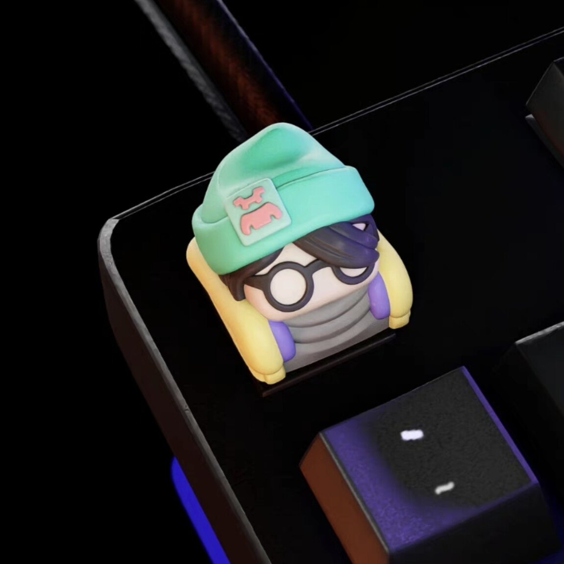 Tactical Hero Chibi 3D Resin Artisan Keycap (1u / Baked Enamel)
