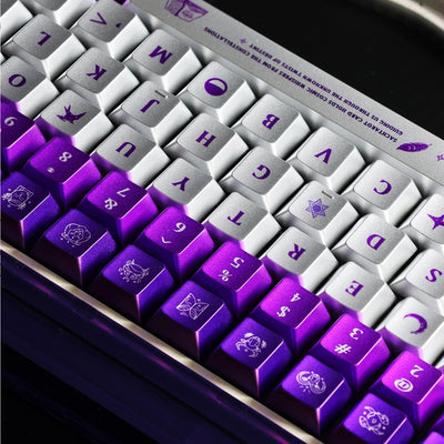 "Violet Astrology: Necromancy & Tarot" Metallic Lacquer PBT Keycap Set (Cherry Profile / 144 Keys)