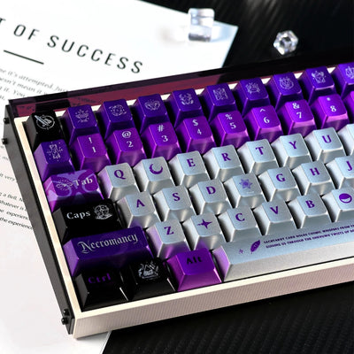 "Violet Astrology: Necromancy & Tarot" Metallic Lacquer PBT Keycap Set (Cherry Profile / 144 Keys)