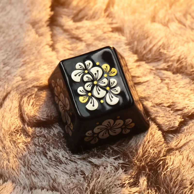 Gold & Silver Inlay Solid Gold Lacquer Ceramic Keycap