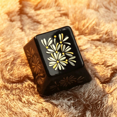 Gold & Silver Inlay Solid Gold Lacquer Ceramic Keycap