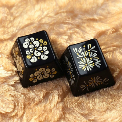 Gold & Silver Inlay Solid Gold Lacquer Ceramic Keycap