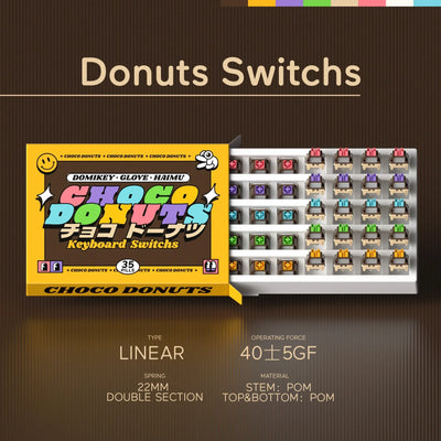 "Choco Donuts" R2 ABS Triple-Shot Keycap Set (by GLOVE x Domikey)