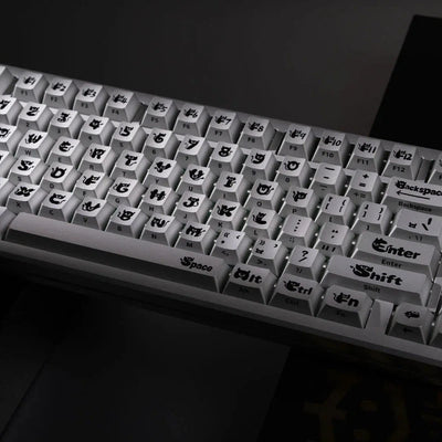 "Ye Mei" (Night Phantom) Anodized Silver CNC Aluminum Keycap Set